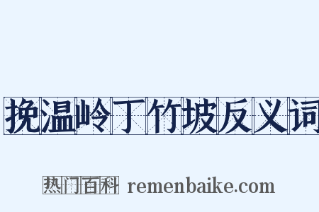 挽温岭丁竹坡反义词是什么意思的图片
